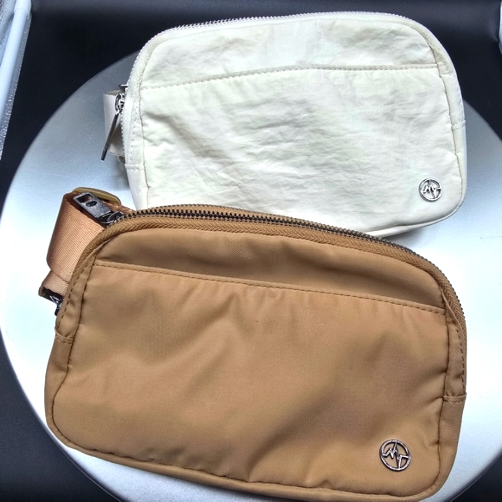 Pre Loved Pander Belt Bag Tan and Cream Bundle With 5 Zips!